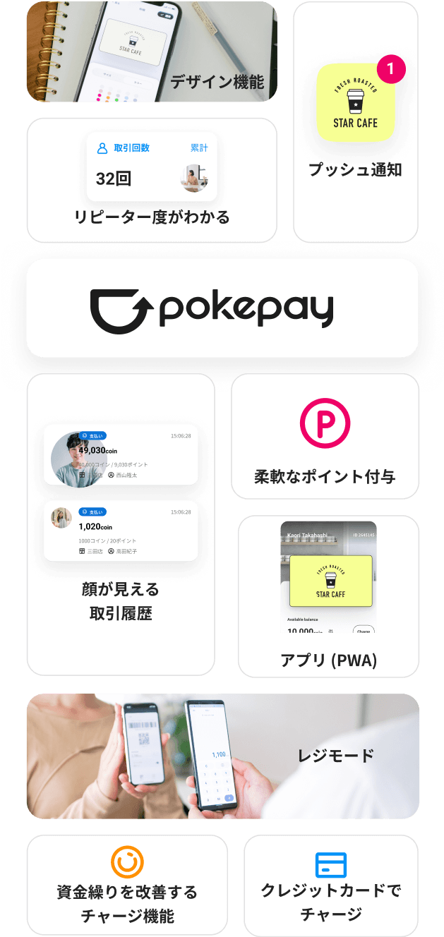 The mobile image of Pokepay Apps Function introduction for Japanese